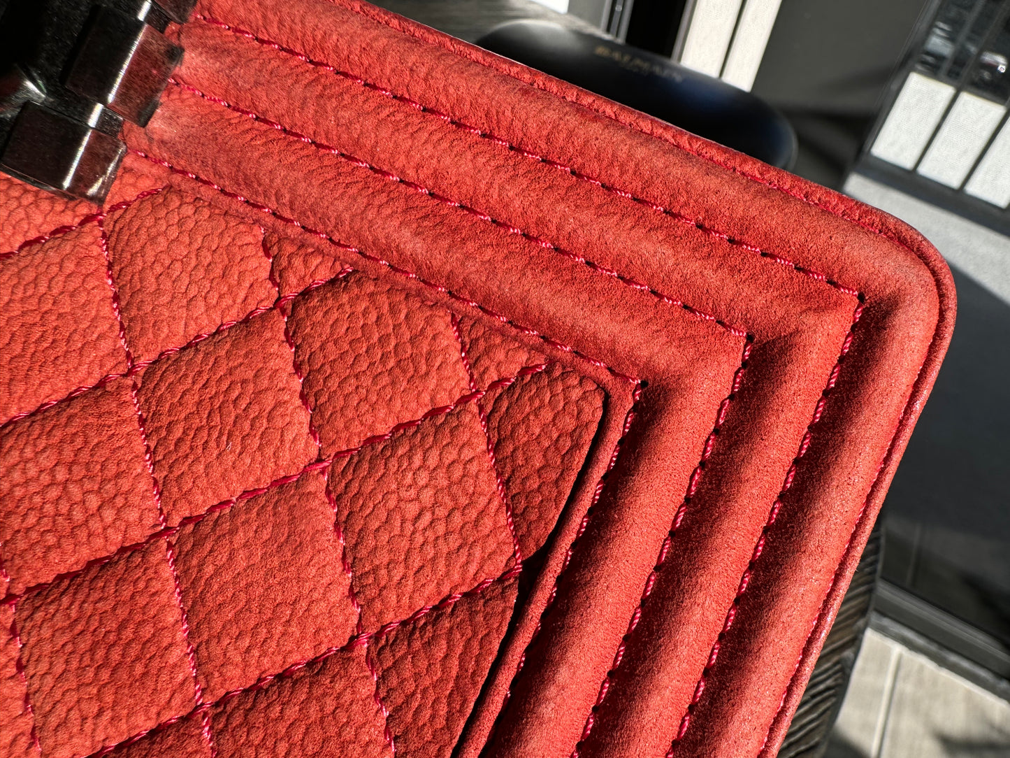 CHANEL Boy Rare Suede Caviar Skin Red