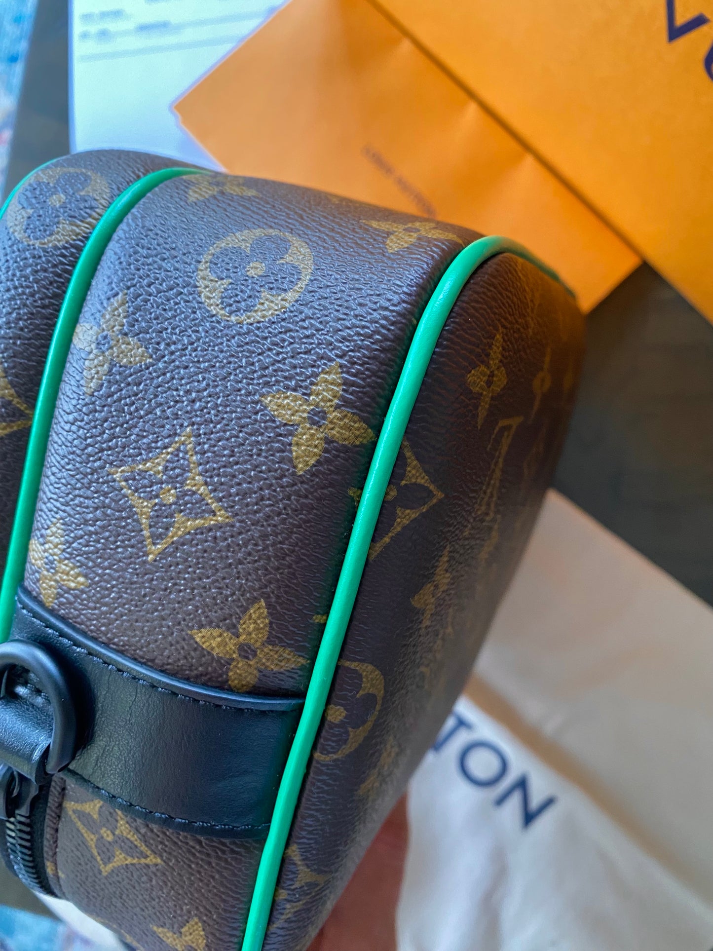 LOUIS VUITTON Monogram Macassar S Lock Messenger Crossbody Minty Green 2022