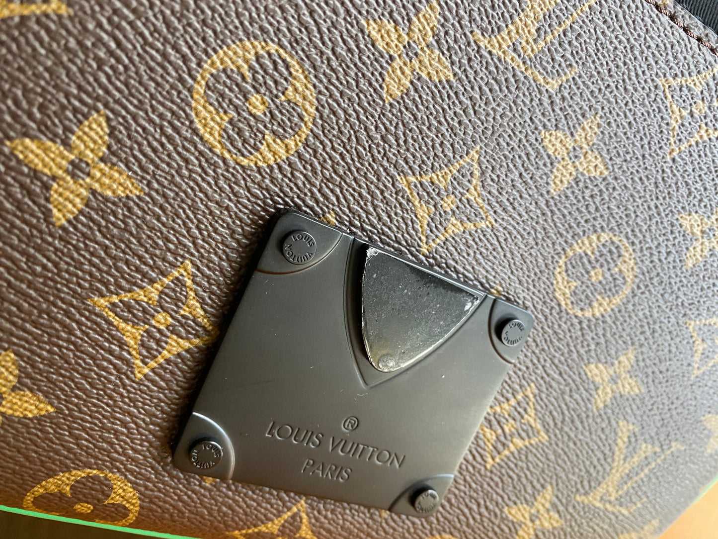 LOUIS VUITTON Monogram Macassar S Lock Messenger Crossbody Minty Green 2022