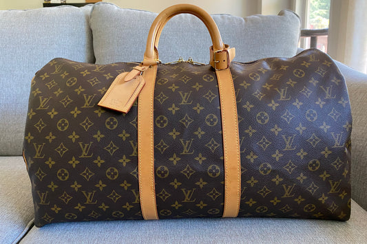 Louis Vuitton Keepall 55 Brown Monogram Canvas Duffle Travel Bag