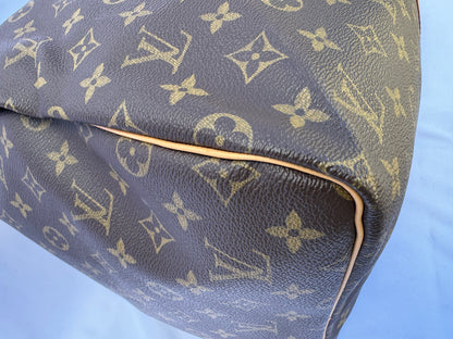 Louis Vuitton Keepall 55 Boston Duffle Travel Bag Brown Canvas
