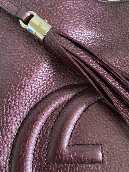 Gucci Soho Interlocking Bordeaux Leather Tote Bag