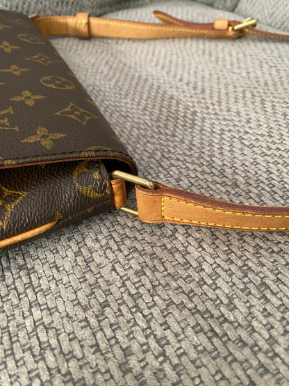 Louis Vuitton Musette Tango Short Shoulder Bag Adjustable Strap Brown Monogram