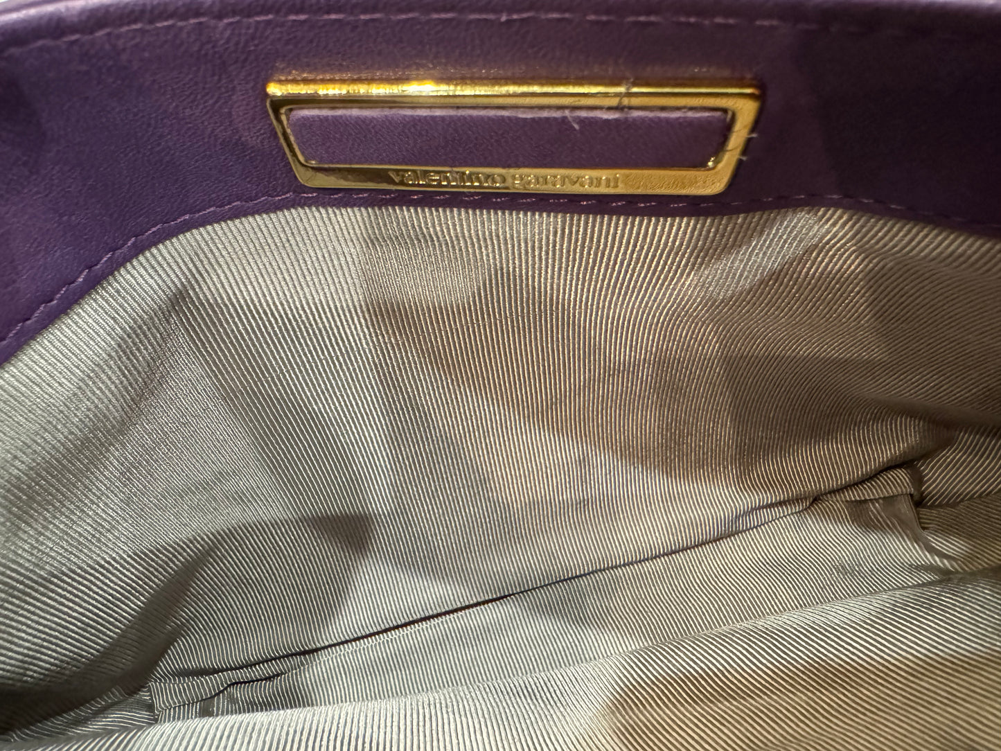 Valentino Garavani Crossbody Quilted Purple Leather Bag