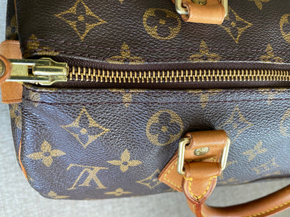 Louis Vuitton LV Speedy 30 Travel Small Duffle Bag Brown Monogram Canvas