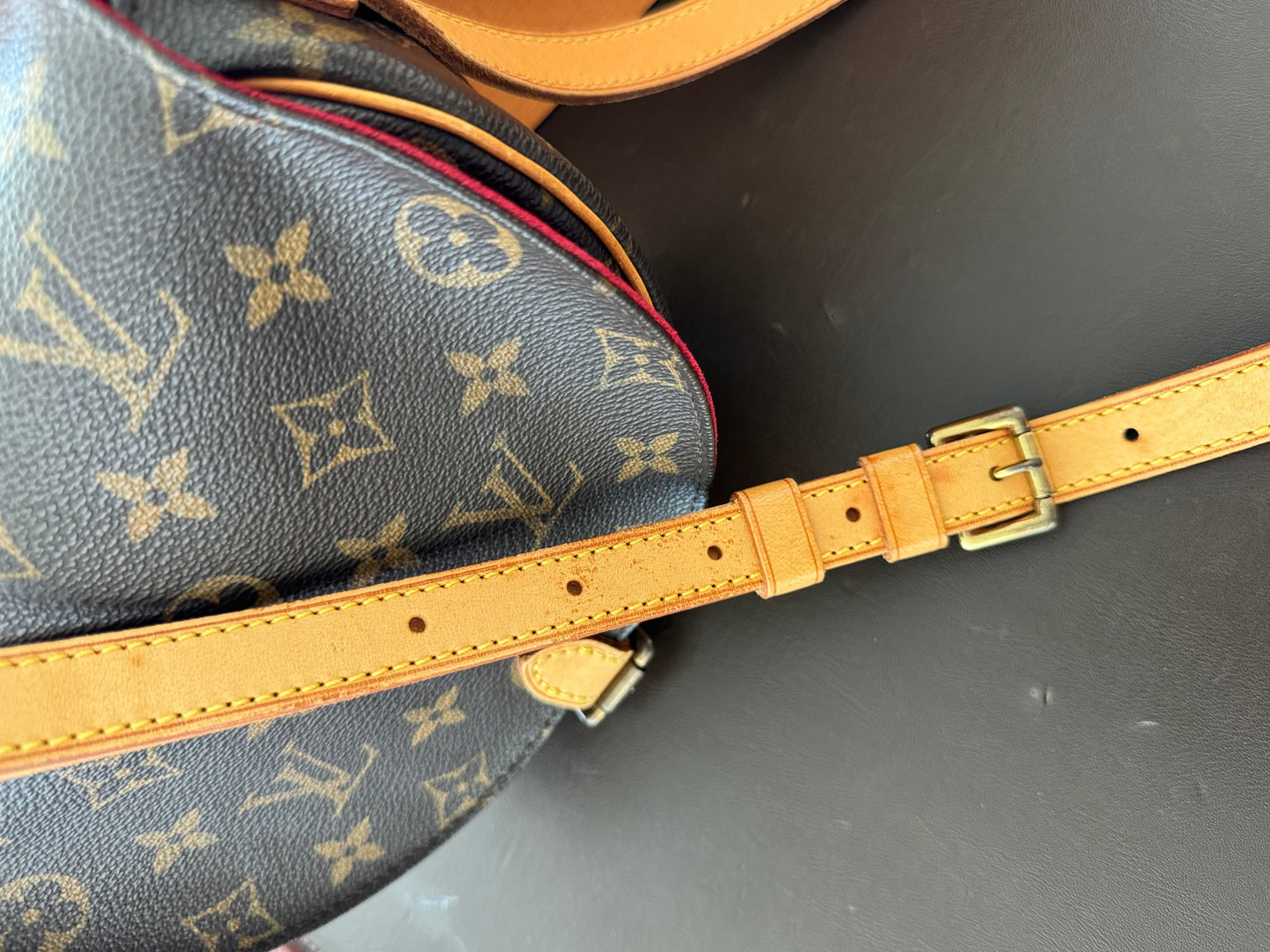 Louis Vuitton Tambourine Shoulder Bag Brown Leather