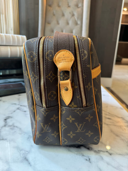 Louis Vuitton Reporter Crossbody Travel Bag GM Brown Canvas