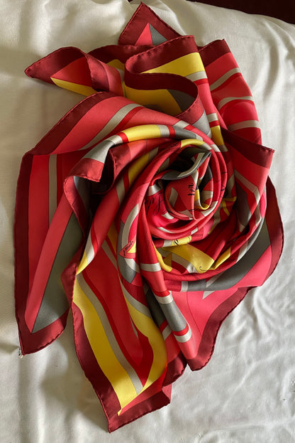 Hermes Le Rose Deo Vents Carre 90 Silk 100% Scarf