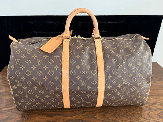 Louis Vuitton Monogram Keepall 55 Boston Travel Hand Bag