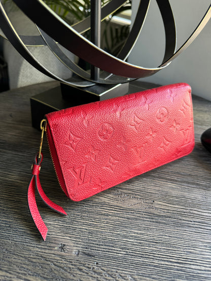 Louis Vuitton Red Zippy Wallet Monogram Empriente