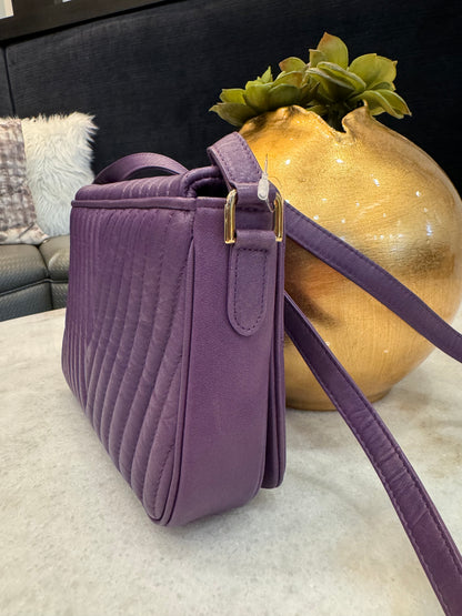 Valentino Garavani Crossbody Quilted Purple Leather Bag