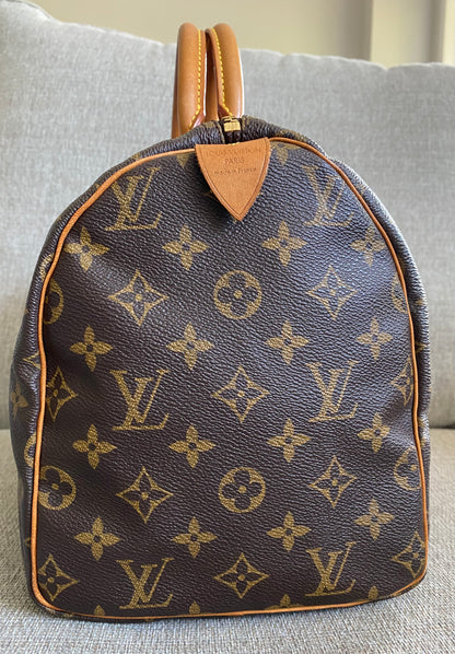 Louis Vuitton LV Speedy 30 Travel Small Duffle Bag Brown Monogram Canvas