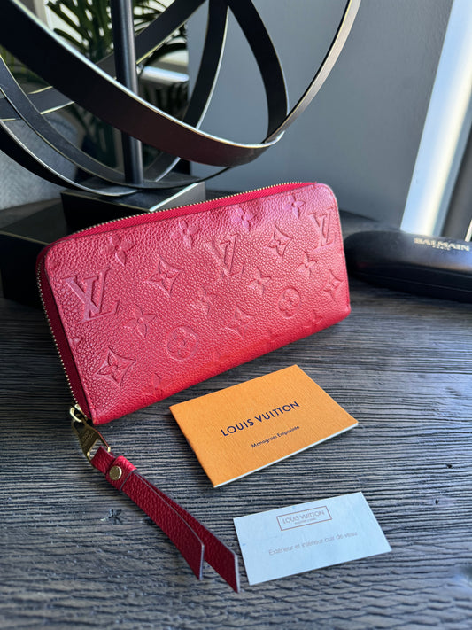 Louis Vuitton Red Zippy Wallet Monogram Empriente