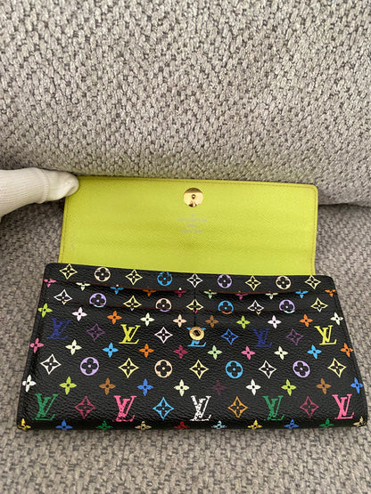 LOUIS VUITTON Monogram Multicolore Portefeuille Sarah Wallet Pistach