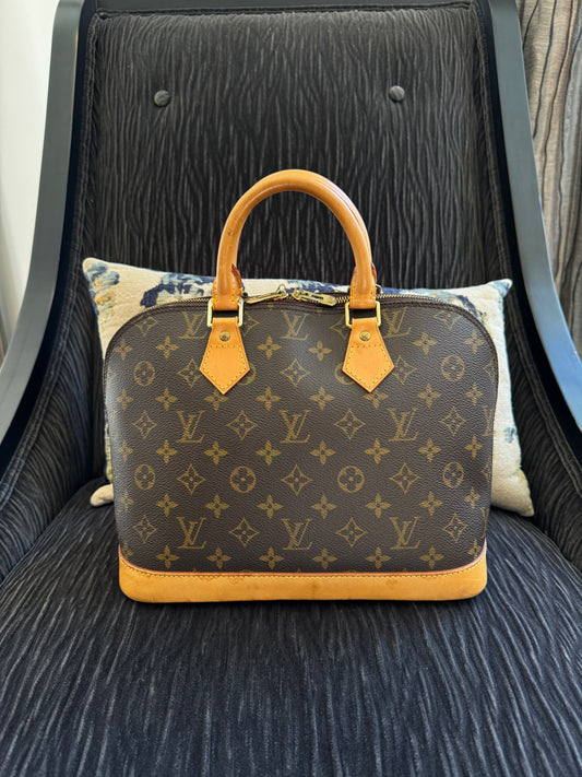 Louis Vuitton Alma PM Hand Bag Brown Monogram Canvas