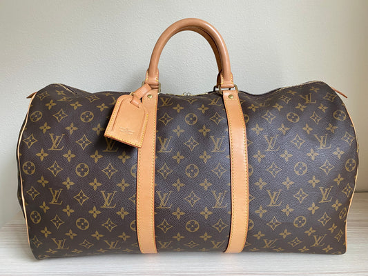 LOUIS VUITTON LV Keepall 50 Brown Monogram Duffle Travel Bag