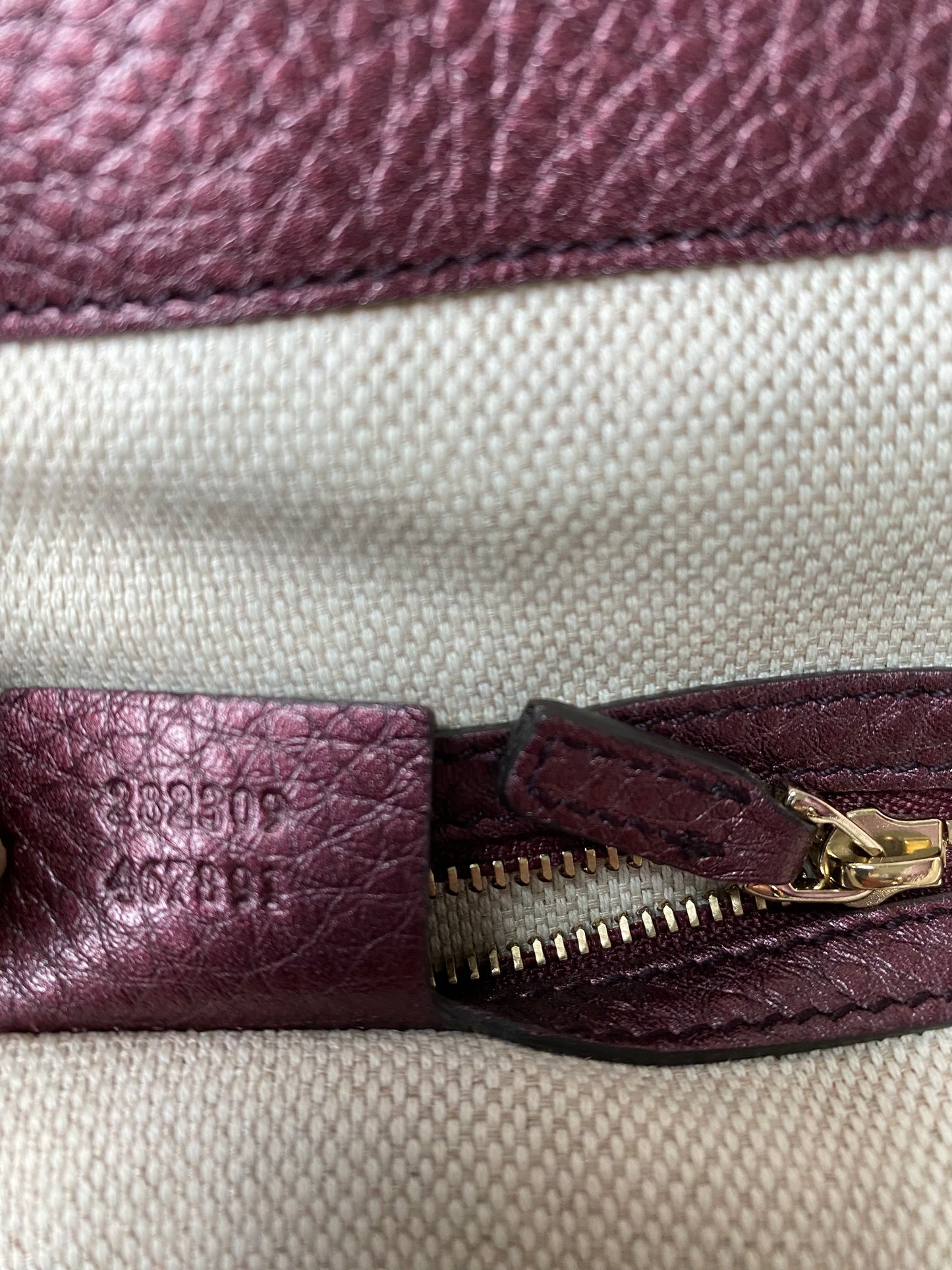 Gucci Soho Interlocking Bordeaux Leather Tote Bag