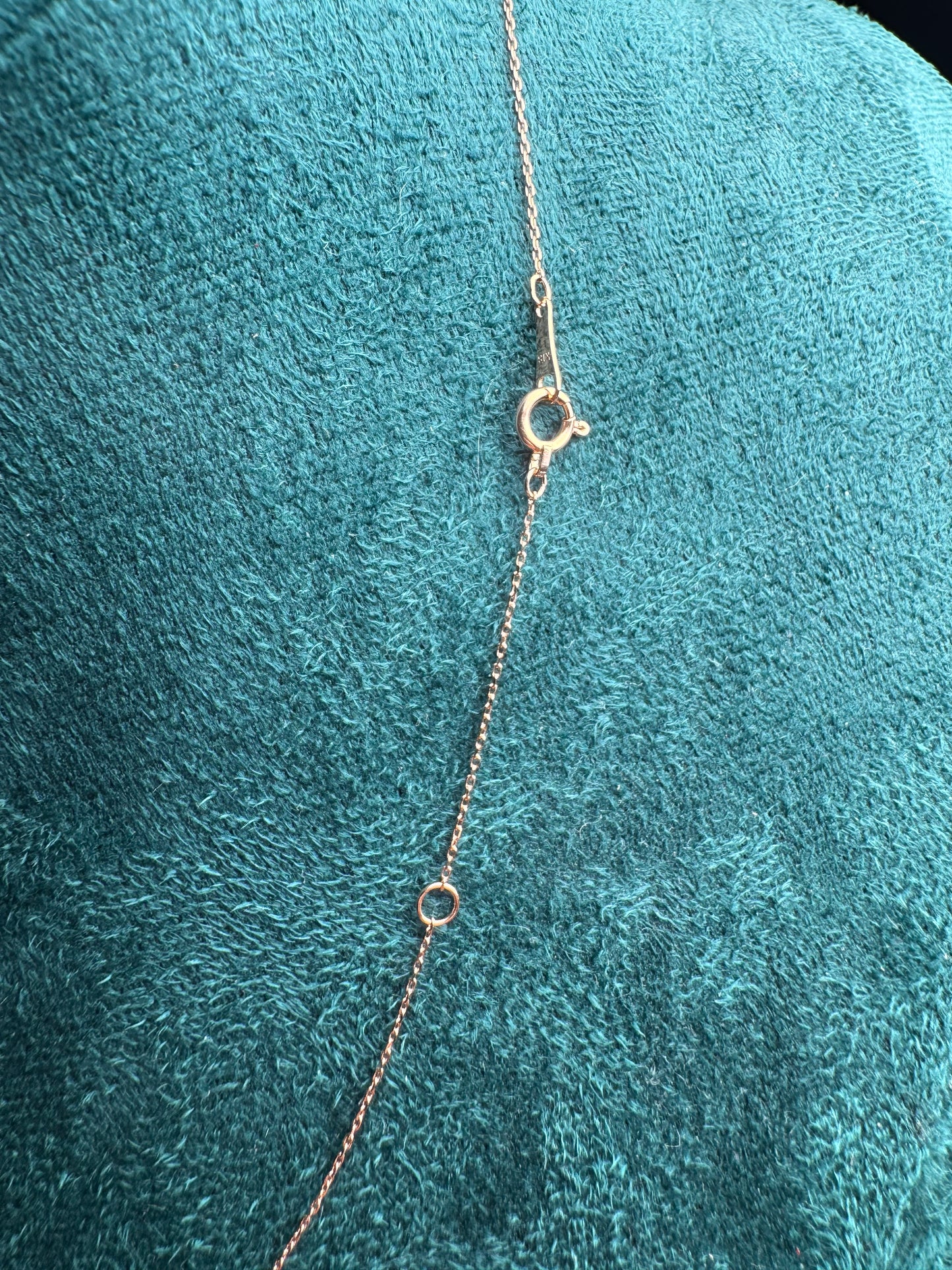 Necklace with Heart Pendant Natural Diamond 0.15ct 18K Gold 15 inches / 39cm