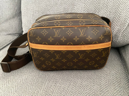 Louis Vuitton Reporter PM Crossbody Messenger Bag Brown Monogram Canvas