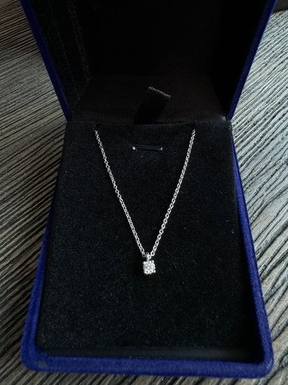 Tiffany & Co Platinum Solitaire Pendant Necklace 16" with  Round Diamond