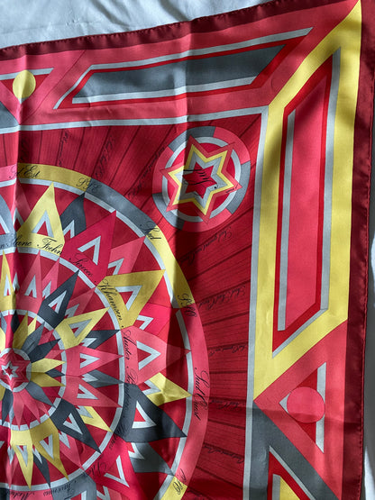 Hermes Le Rose Deo Vents Carre 90 Silk 100% Scarf