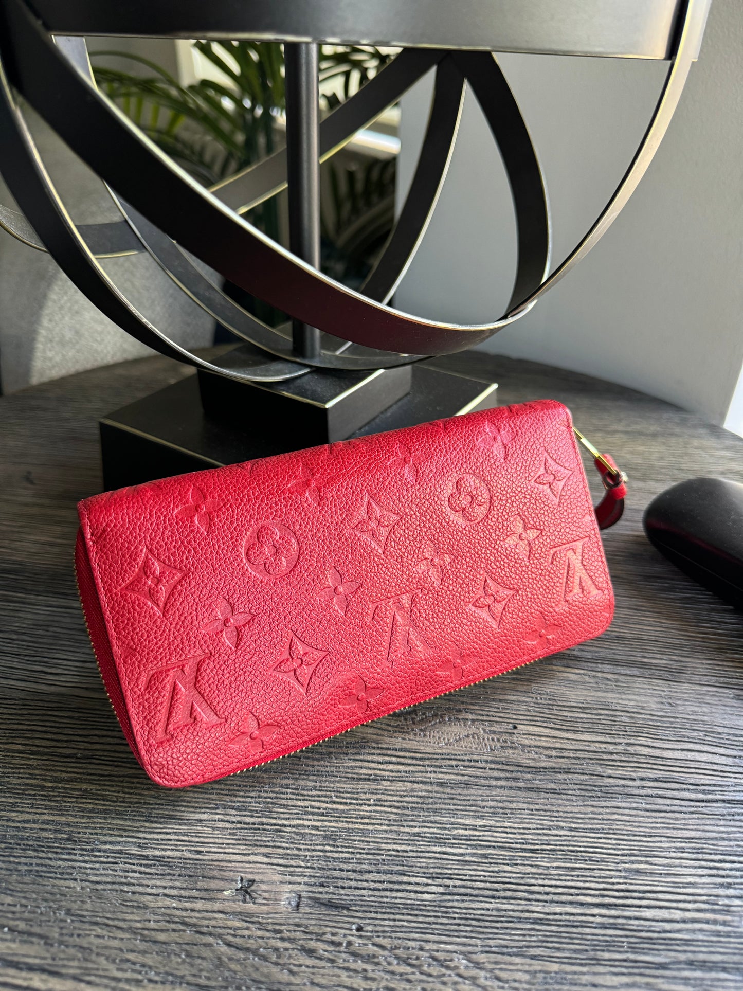 Louis Vuitton Red Zippy Wallet Monogram Empriente