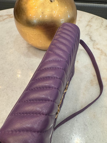 Valentino Garavani Crossbody Quilted Purple Leather Bag