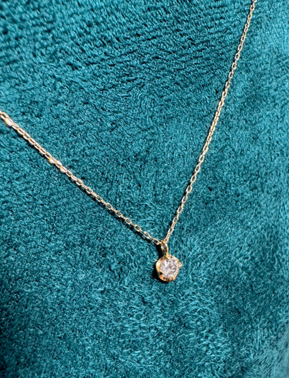 Pendant with Necklace Jewelry Natural Diamond 0.15ct 18K Gold 23 inch
