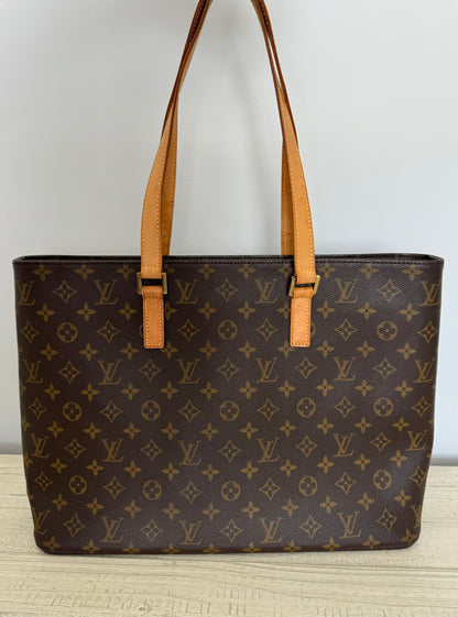 Louis Vuitton LV Luco Brown Monogram Canvas & Leather Tote Bag