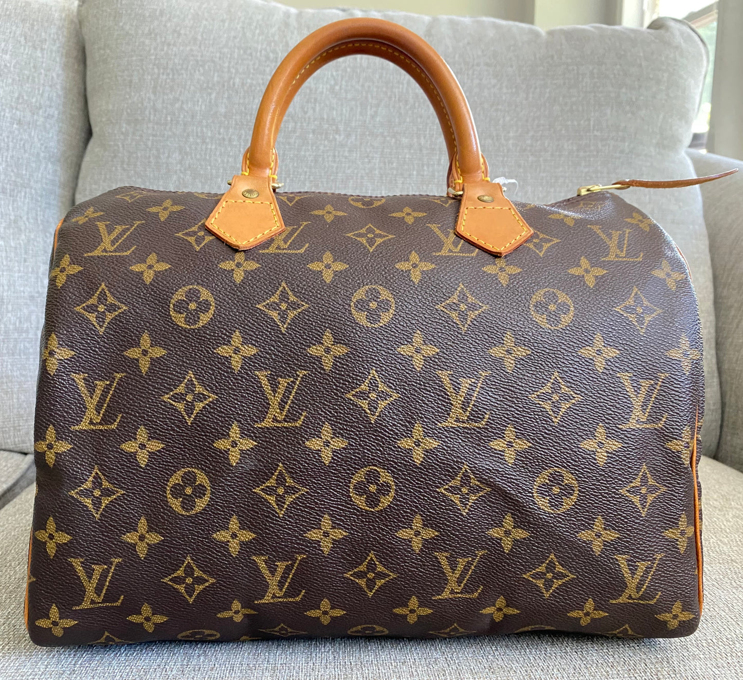 Louis Vuitton LV Speedy 30 Travel Small Duffle Bag Brown Monogram Canvas