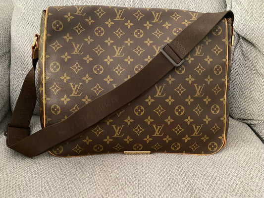 Louis Vuitton Abbesses Messenger Laptop Bag Brown Monogram Canvas