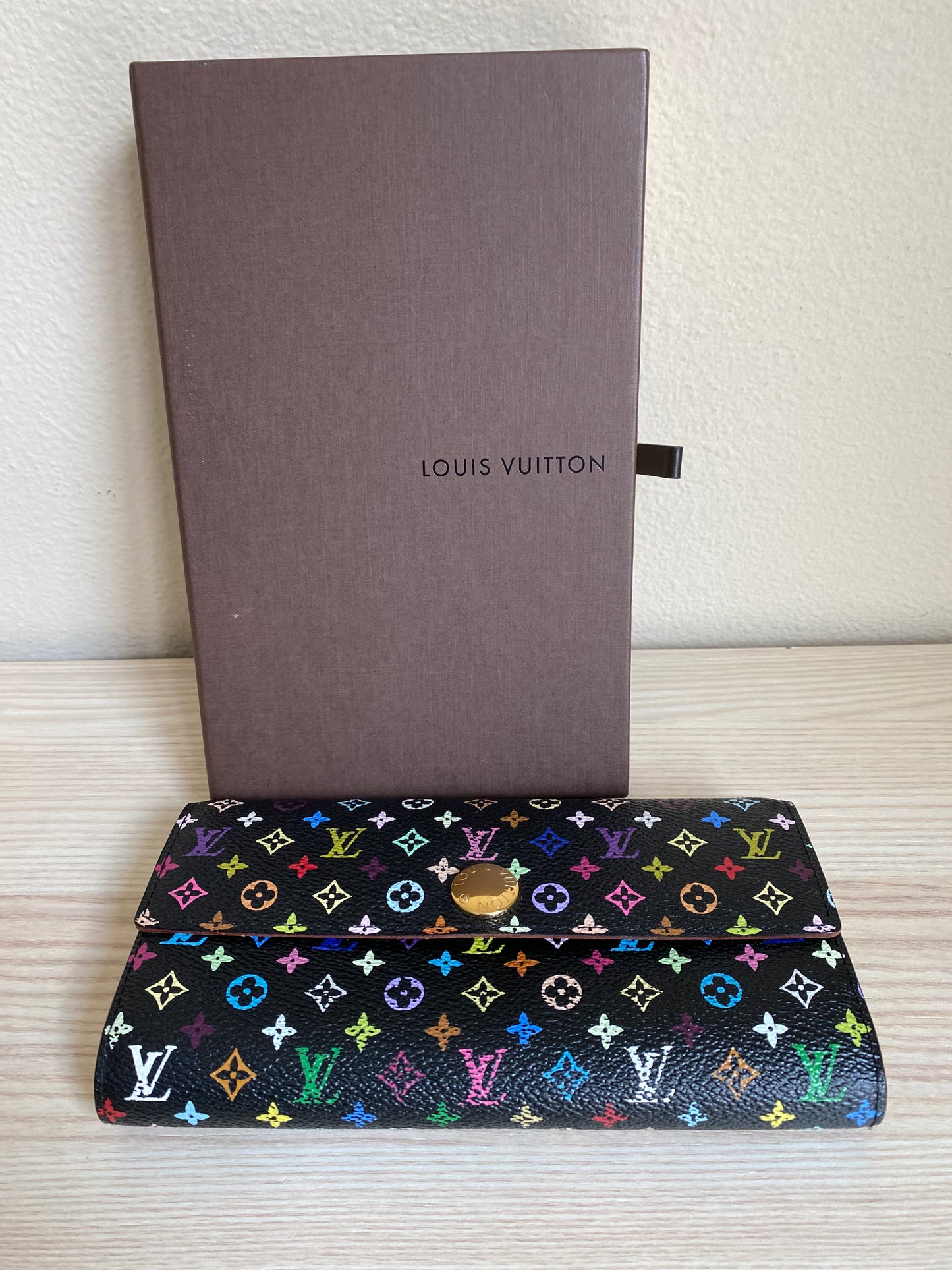 Louis Vuitton Monogram Multicolor Portefeuille Sarah BK Pistache Wallet