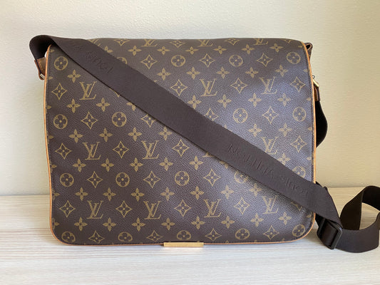 Louis Vuitton Abbesses Messenger Laptop Bag Brown Monogram Canvas