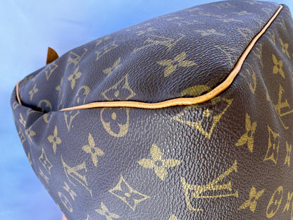 Louis Vuitton Keepall 55 Boston Duffle Travel Bag Brown Canvas