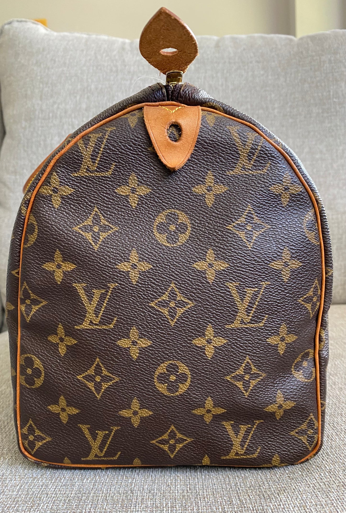 Louis Vuitton LV Speedy 30 Travel Small Duffle Bag Brown Monogram Canvas