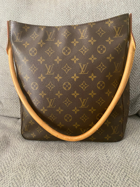Louis Vuitton Looping Shoulder Bag GM Brown Leather