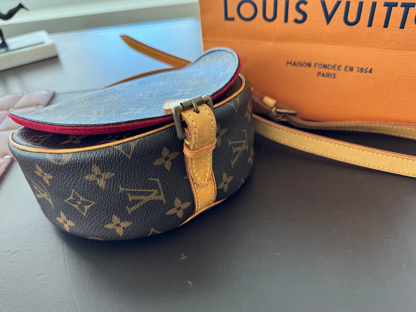 Louis Vuitton Tambourine Shoulder Bag Brown Leather