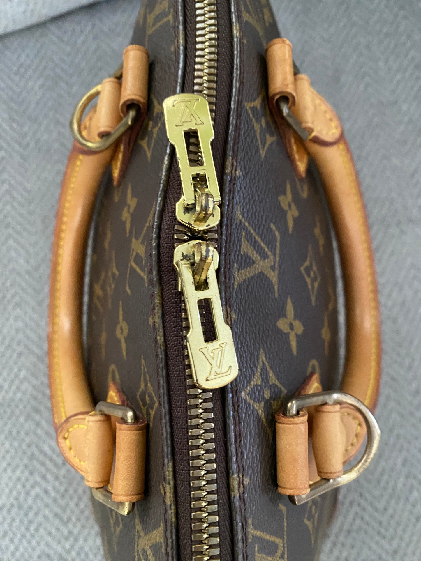 Louis Vuitton Alma Shoulder Bag PM Brown Canvas/Leather