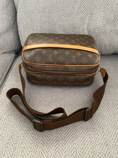 Louis Vuitton Reporter PM Crossbody Messenger Bag Brown Monogram Canvas