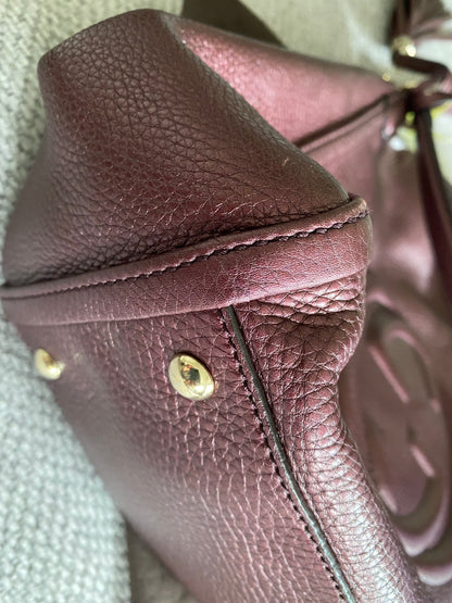 Gucci Soho Interlocking Bordeaux Leather Tote Bag