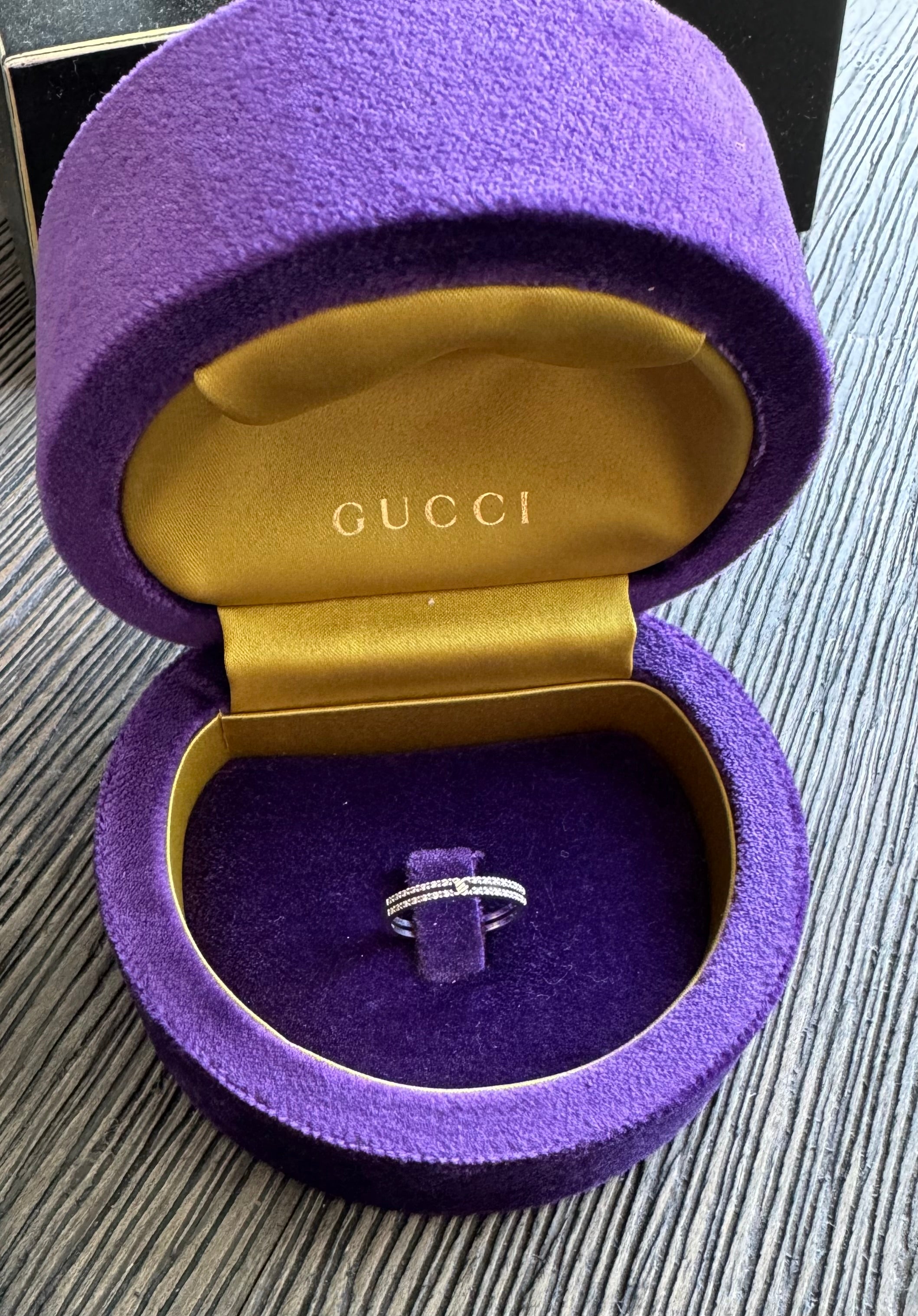 GUCCI Infinity Diamonds Ring 18K 750 Solid White Gold Size 5.25 –  Luxury_items_4YOU