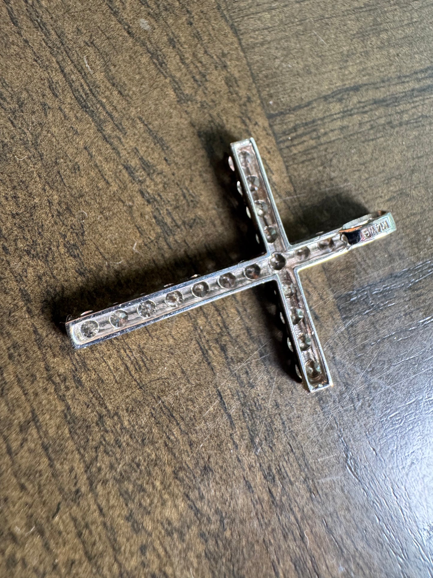 Pendant Cross 14K White Gold Jewelry Charm Natural Diamond 1ct