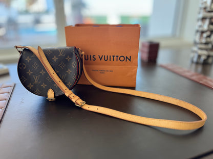 Louis Vuitton Tambourine Shoulder Bag Brown Leather