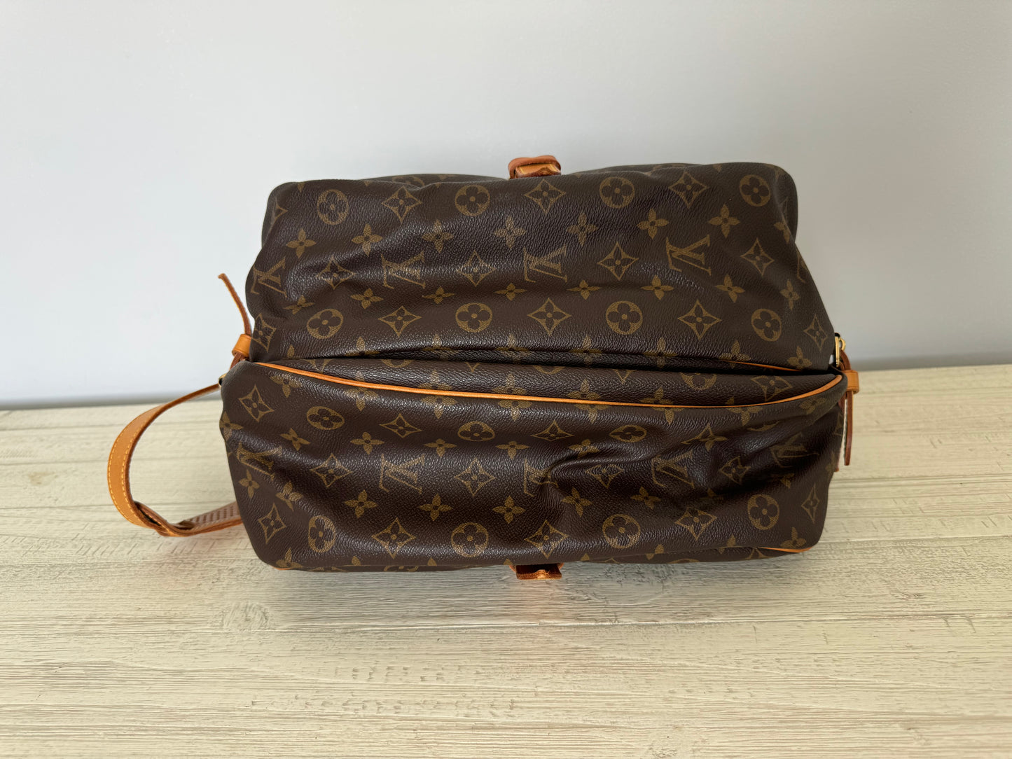 Louis Vuitton Saumur 35 Shoulder Crossbody Bag Brown Canvas