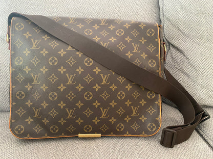 Louis Vuitton Abbesses Messenger Laptop Bag Brown Monogram Canvas