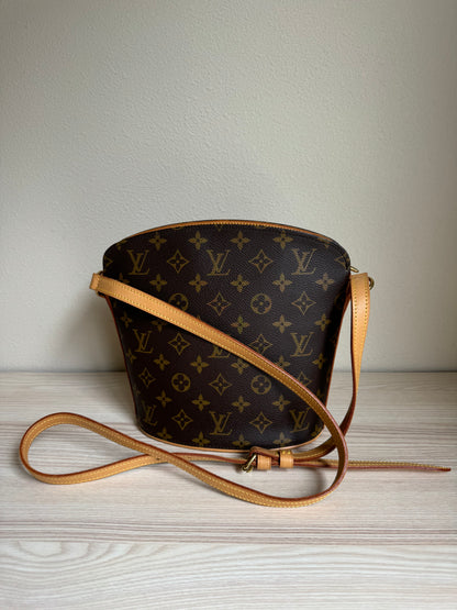 Louis Vuitton Drouot Crossbody Shoulder Bag Brown Canvas Monogram