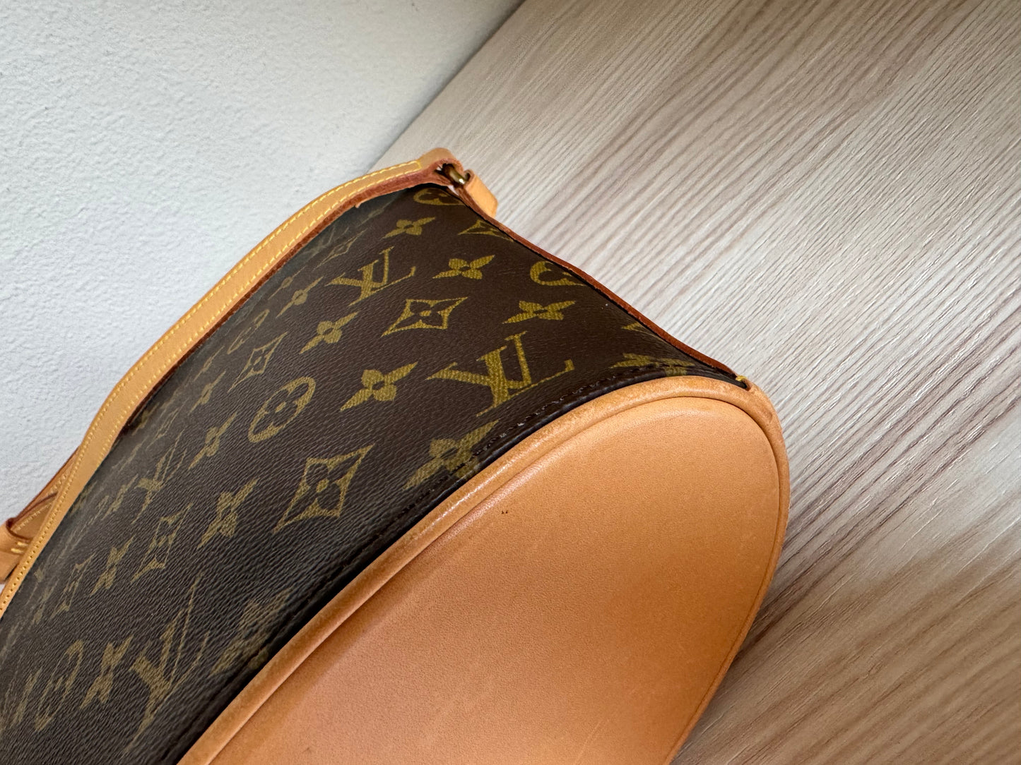 Louis Vuitton Drouot Crossbody Shoulder Bag Brown Canvas Monogram