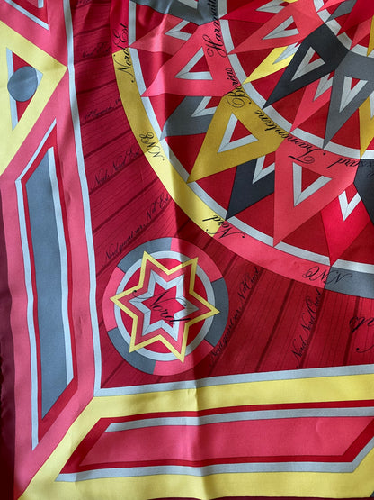 Hermes Le Rose Deo Vents Carre 90 Silk 100% Scarf