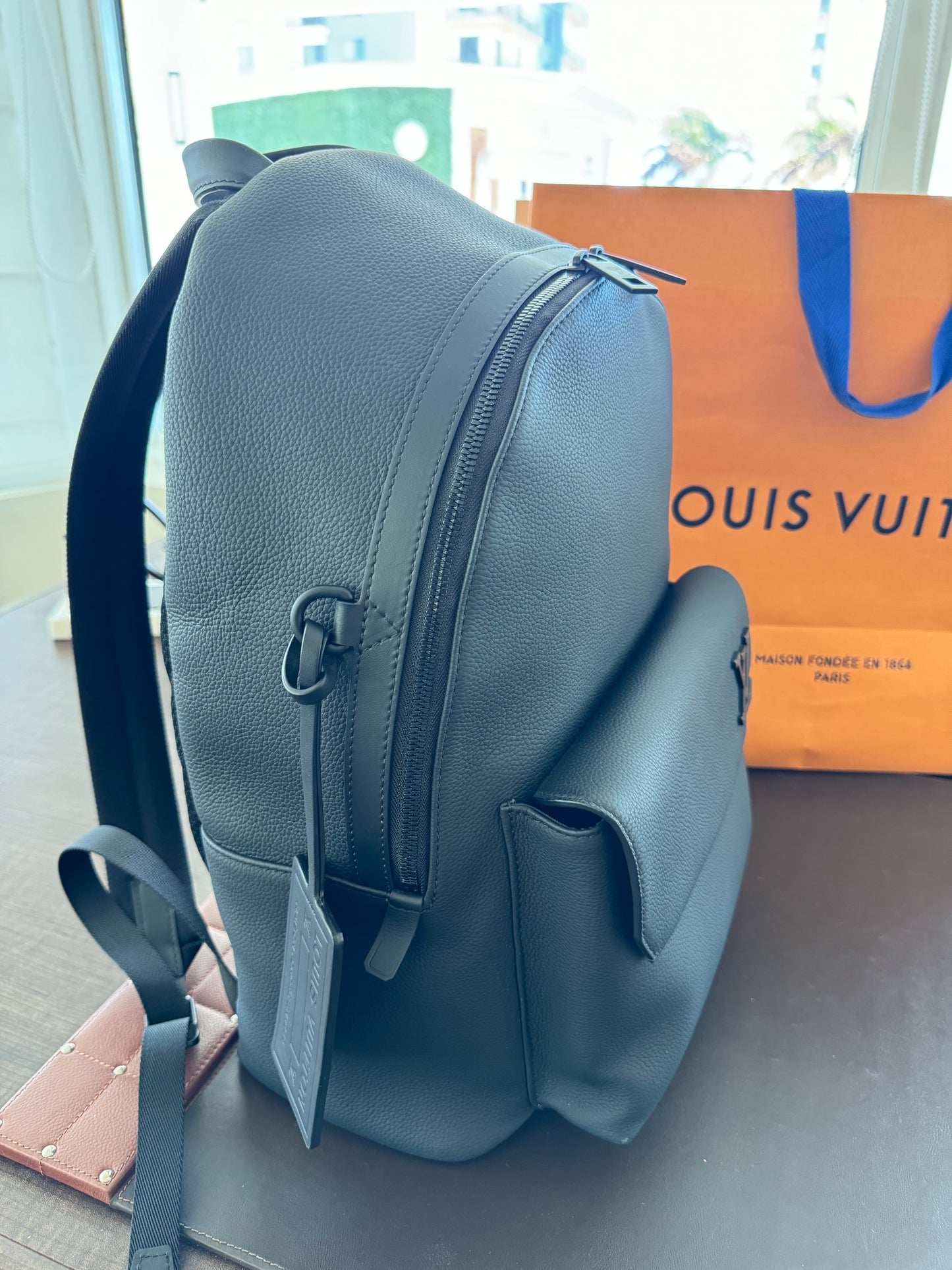 Louis Vuitton Takeoff Backpack Grained Calfskin Aerogram