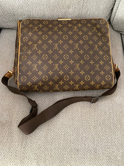 Louis Vuitton Abbesses Messenger Laptop Bag Brown Monogram Canvas
